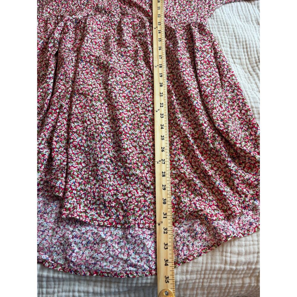 Natural Life Floral Mini Dress XS/S Boho Cottagecore Puff Sleeve Pocket Dress - Picture 7 of 9